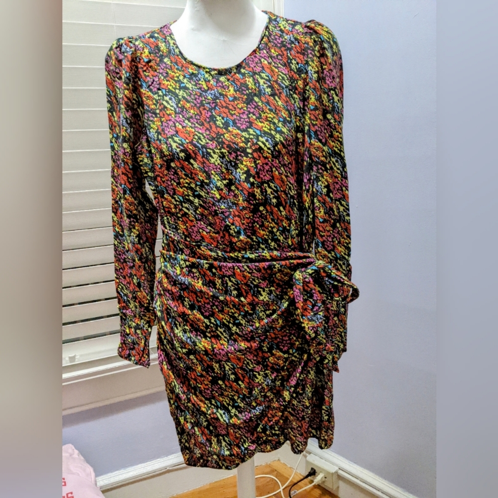 Zara Printed Cross multicolor mini dress